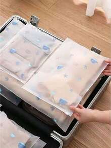 10个装透明收纳袋，适用于DIY手工材料、运输包装，磨砂拉链塑料袋，保持衣物清洁，透明塑料服装袋，可包装T恤、衬衫、文件、衣物等，可重复使用，磨砂可密封袋，医院购物袋，孕妇用品，旅行收纳袋，整理袋，节省空间收纳袋，鞋子，化妆品等。 - 彩色 - 查看 2