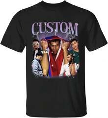 Your T-Shirt With Personalized Text, Custom Your Own Bootleg Shirts, Custom Bootleg Rap Tee, Birthday Gift - 粉色 - 查看 5