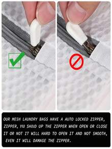 6/3/1 Durable Honeycomb Mesh Laundry Bags | Reusable Anti-Tangle Storage Bags, Suitable For Underwear, Clothes, Jeans, Towels, Socks - Polyester Material, Machine Washable - Multicolor - View 8