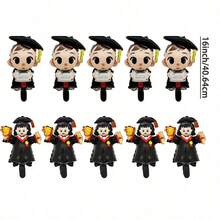 10pcs Graduation Boy & Girl Mini Foil Balloon Set, Indoor & Outdoor Graduation Party Decorative Balloons - View 4