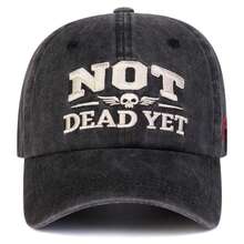 1顶男士“NOT DEAD YET”刺绣水洗棒球帽，户外运动防晒休闲帽，适合春秋季旅行、海滩、派对等场合 - 多色 - 查看 6