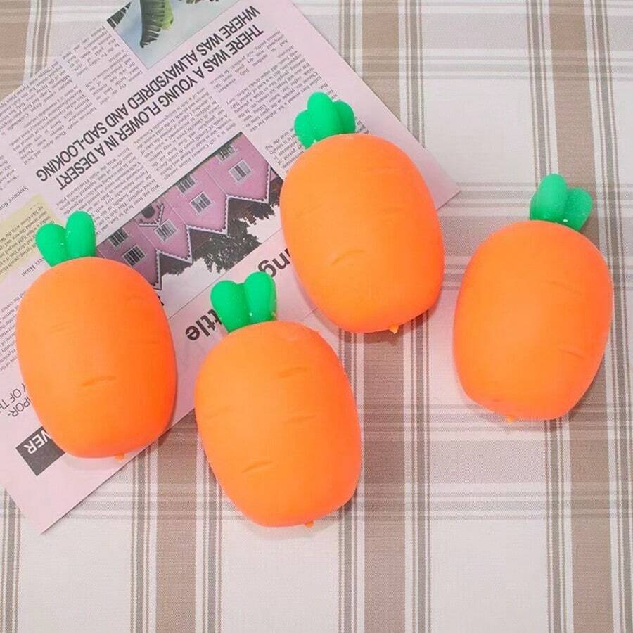 1 món đồ chơi bóp hình củ cà rốt mềm mại, mô phỏng trái cây và rau củ, đồ chơi để bàn văn phòng, quà tặng độc đáo.