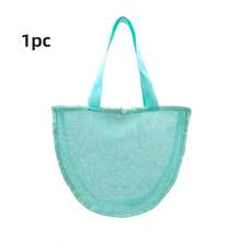 1pc Pink/Blue/Green/Yellow Shell Bag, Summer Party Handbag, Seashell Mesh Tote, Colorful Beach Storage Bag, Mesh Seashell Collection Bag, Beach Party Items Storage Bag, Shell Mesh Bag, Seashell Handbag, Suitable For Summer Party Items Storage, Gift For Her/Him, Shell Seashell Bag - J-Multicolor - View 9