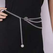 1pc Metal Coin Waist Chain, Suitable For Dresses - Silver - View 6