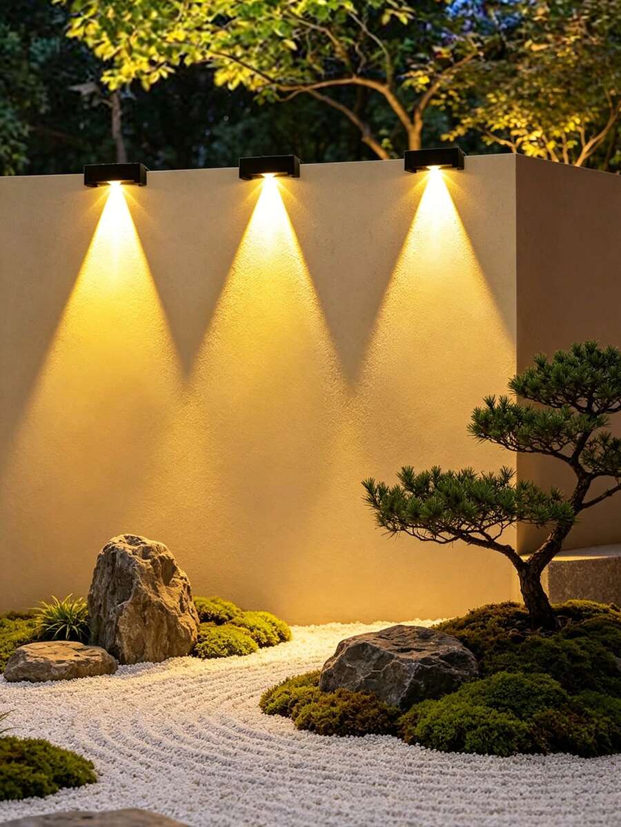 1个户外太阳能围栏灯，装饰性太阳能花园灯，暖白光LED可切换户外壁灯，太阳能围栏照明，户外露台生日礼物，适合送给家人和朋友，适合夏季，可用于庭院、车库、花园、游泳池等的照明。