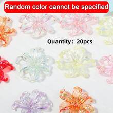 10/20/40pcs 40mm Acrylic Transparent Iridescent AB Iris Flower Handmade DIY Vintage Jewelry Accessories Loose Beads - Iris - View 28
