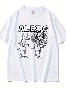 Playera Casual de Verano para Hombre  con Estampado, Cómoda y a la Moda - Blanco - Ver 1