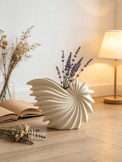 1 Piece Abstract Decorative Bottle, Fresh Flower Holder Pampas Grass Display Artificial Floral, Console Table Bookshelf Mantel Office Desk Party, 3D Sculptural Warm Beige Speckle Irregular Shape, Boho Home Decor Modern Farmhouse Accent Viral Item Shower Centerpiece New Home Gift