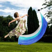 2pcs Dance Silk Veil Poi, Belly Dance Colorful Veil Poi, Silk Poi Throwing Balls, Silk Belly Dance Ball, Silk Veil With Poi Ball, Suitable For Dance Performances And Practice - Multicolor - View 7