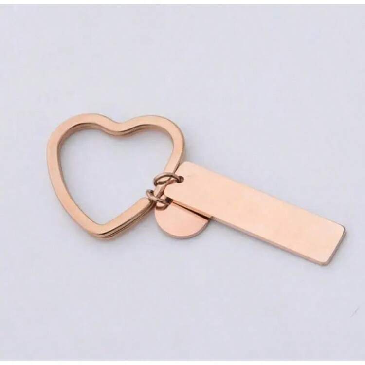 Stainless Steel Strip Bar Keychain, 10 Pcs, Mirror Polished, Blank Stamped, Custom Engraved Tags, Personalized Gift Keychain - 10 - View 1