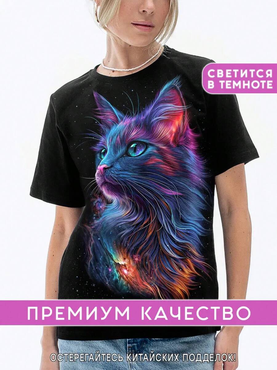 The Most Popular Women's T-Shirt Of 2026! A , Youthful, Lightweight, And Casual Short-Sleeved T-Shirt With An Adjustable Fit. The Material Is Durable And Reliable! - 黑色宇宙貓 - 查看 1