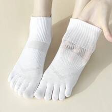 5 pares de calcetines de cinco dedos para mujer, de algodón y malla, calcetines de verano con dedos separados, deportivos, antideslizantes, de corte bajo hasta el tobillo. - 5 pares mix02 - Ver 4