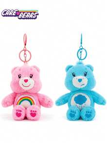 CARE BEARS 一套心形小熊毛绒钥匙扣，可爱钥匙扣，包包挂饰和钱包配件，萌熊钥匙扣，包包挂饰，礼物，钥匙圈，手提包，单肩包，耳机盒，吊坠，个性化汽车包，钥匙钩，完美适用于手提包、单肩包和汽车钥匙配件 | 可爱卡通动物设计 | 理想的生日礼物，圣诞礼物 - 彩色 - 查看 25