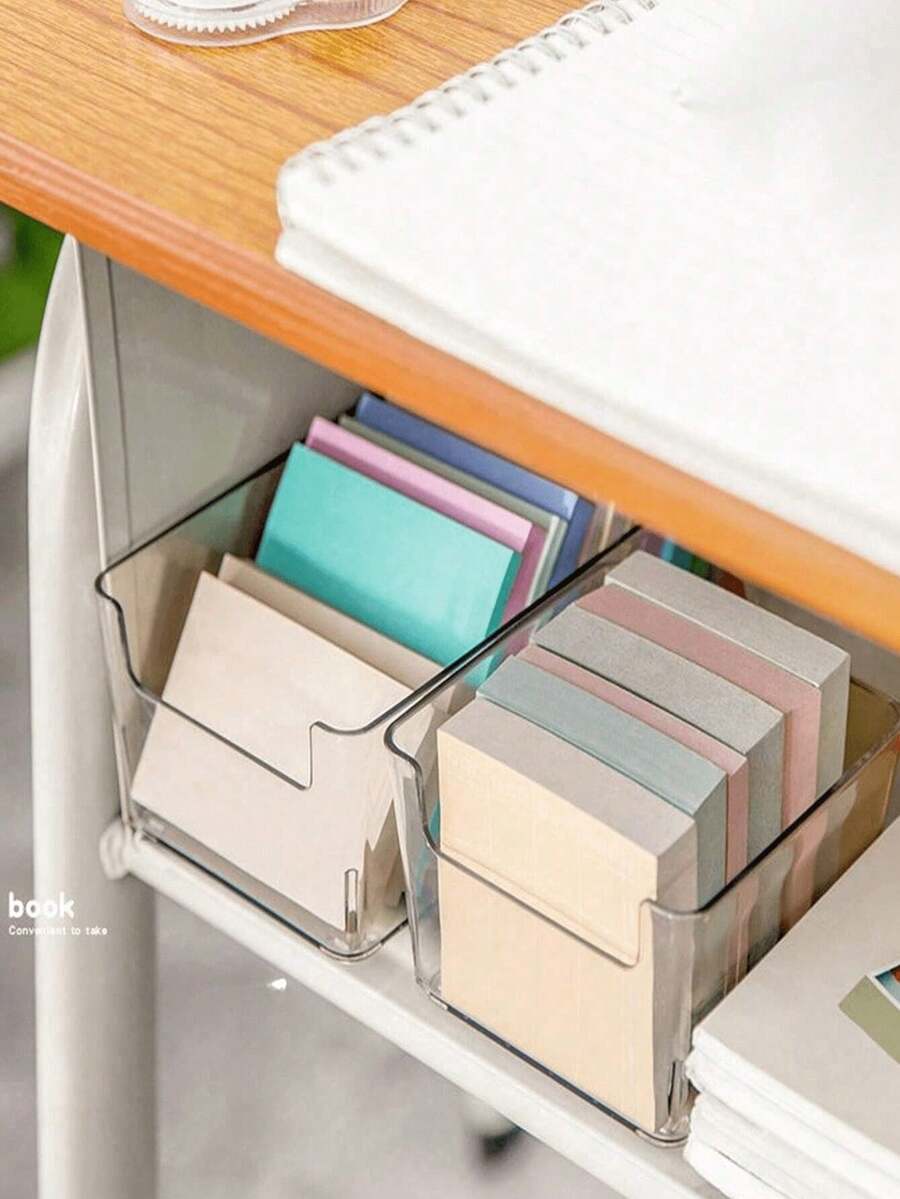 1pc Transparent Drawer Storage Box, Used For Desktop Organization - Used For Small Compartment Storage Box - Stackable, Mix And Match - Used For Classification And Back To School Box School Supplies - A - View 1
