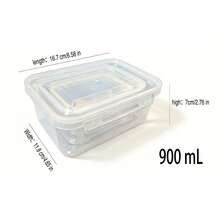 3 hộp cơm bento bằng nhựa PP có nắp, chống rò rỉ, dùng được trong lò vi sóng, dung tích lớn, hộp đựng rau củ tiện dụng (không kín hoàn toàn) - Nhiều kích cỡ khác nhau kèm nắp đậy - Xem 6