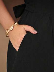 Plus Size Dresses - Black - View 8