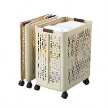Large Foldable Wheeled Laundry Basket, Ceramic White, Pale Yellow, Multi-Functional Storage Container, Houndstooth Pattern Storage Bag, Dirty Clothes Basket, Fragrance Sachet, Absorbent Paper, Suitable For Storing Clothes And Miscellaneous Items, Especially Suitable For Bathroom, Balcony And Home Organization. - Multicolor - View 11