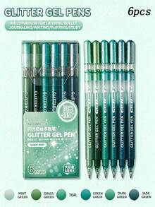 Bộ 6 bút gel kim tuyến, bút mực gel lấp lánh 1.0mm viết trơn tru, văn phòng phẩm chất lượng cao dùng cho viết nhật ký, vẽ nguệch ngoạc, ghi chú, thủ công DIY, quà tặng cho trẻ em. - Bộ - Xem 7