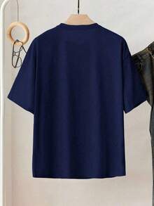 Camiseta de manga corta con estampado de lazo, versátil para uso diario y desplazamientos, de  para mujer, verano. - Azul - Ver 2