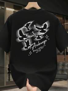 Camiseta de manga corta para hombre,% algodón, de marca de moda, estilo casual de verano, talla, corte holgado, prenda versátil adecuada para todas las estaciones. Se puede usar como capa base en primavera y otoño o sola en verano. Estilo unisex, perfecta para amigos. Camiseta de marca de moda,% algodón y de peso pesado. - Blanco - Ver 8