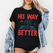 Nueva Colección 2026: Camiseta de Algodón Su Vía Mejor, Camiseta Cristiana, Colores Cómodos ®   Camiseta gráfica de verano, ropa con versículos bíblicos - Blanco - Ver 11