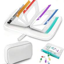 Household Daily Waterproof Pill Storage Combination, Practical Reusable Moisture Resistant A8 Pill Pouches Matched With Seven Colored Storage Bags, Intuitive Color Classification Simplifies Daily Item Sorting Process, Smooth Sturdy Closure Brings Convenient Using Experience, Ample Inner Space Fully Satisfies Weekly Medicine Placement Demands, Easy To Carry Around For Daily Outing And Long Distance Travel Use, Functional Daily Organizer For Personal Health Goods Classified Storage - Waterproof Pill Bag Set - Black - View 3