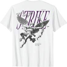 Playera de TendenciaHip Hop Vintage Edgy Urban Y2K Back Print Streetwear Angel T-Shirt,Camisetas casuales para hombre, camisas para niño, ropa para niña, conjuntos con estampados de anime, conjuntos para madre e hija, unisex, camisetas conmemorativas, artículos para el Día de San Valentín. - Blanco - Ver 1