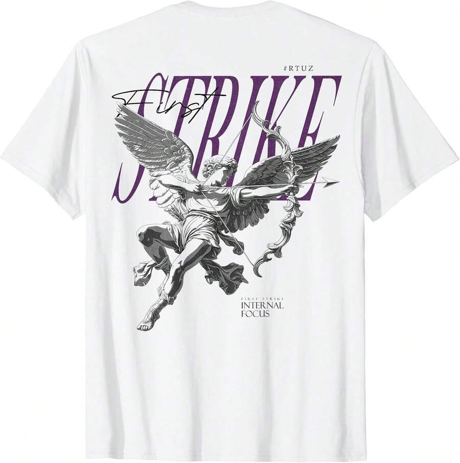 Playera de TendenciaHip Hop Vintage Edgy Urban Y2K Back Print Streetwear Angel T-Shirt,Camisetas casuales para hombre, camisas para niño, ropa para niña, conjuntos con estampados de anime, conjuntos para madre e hija, unisex, camisetas conmemorativas, artículos para el Día de San Valentín. - Blanco - Ver 1