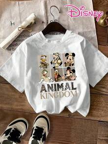 Disney Licensed, Best-Selling Women's Print: Minnie Mouse Head, Diamond Sparkle, Bow, Fashionable And Cute Printed Short-Sleeved Crew Neck T-Shirt. Crew Neck, Casual, Comfortable, Stylish, And Versatile, Suitable For Spring, Summer, And Autumn. Optimistic Design, Elastic Fabric. - trắng - Xem 1