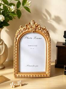 1pc Vintage Arched Floral Decor Photo Frame (Random Photo Paper), Featuring Retro European Style, Suitable For Cozy Home Desktop Decor, Photo Display, Home Decoration And Photography Props. - Multicolor 2 - View 10