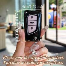 1pc TPU Material Car Key Protective Case, Black & Pink Color Specific For Corolla, Levin, RAV4 Models - A - View 10