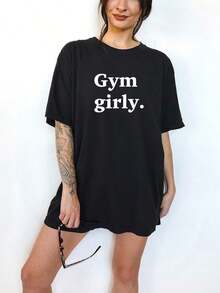 Gym Girly Sports T-Shirt, Funny Gym T-Shirt, Funny Gym T-Shirt, Gym Mouse, Weightlifting T-Shirt, Gym Girly - 黑色 - 查看 6