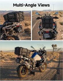 Universal Waterproof Motorcycle Tail Bag High Capacity Rear Rack Travel Luggage Backpack Motorbike Saddle Pannier Trunk Storage Box For Outdoor Adventure Sport Street Black One Pack - 1 - View 3