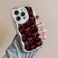 Tema de amor de corazón rojo oscuro brillantefunda de teléfono Fundas compatibles con ,Apple,VIVO,OPPO,,, y Honor.Fabricadas en silicona TPU,ofrecen protección contra golpes y caídas.regalos para mamá - Plateado - Ver 3