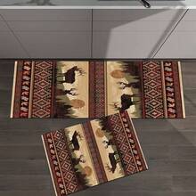 1pc Vintage Floral Pattern Printed Rug, Long Doormat Series, Indoor Entrance Mat, Bedroom Bedside Mat, Kitchen Mat, Suitable For Living Room, Laundry Room, Bathroom - Multicolor - View 4