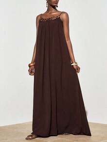 Women Midi Dresses - Brown - View 11