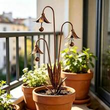 Vintage Iron Bluebell Flower Pot Stake, Rustic Decor For Garden, Versatile For Various Garden Scenes, Unique And Durable Design For Yard Landscaping And Scene Decoration - Bluebell - View 5