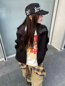 Mũ nam thêu chữ và môi kiểu hip hop, mũ đường phố đa năng. - A - Xem 4