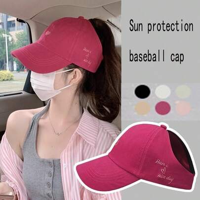 Casquette de soleil unisexe, casquette de baseball ajustable et respirante pour le cyclisme, la conduite, la plage, les activités extérieures, adaptée aux queues de cheval
