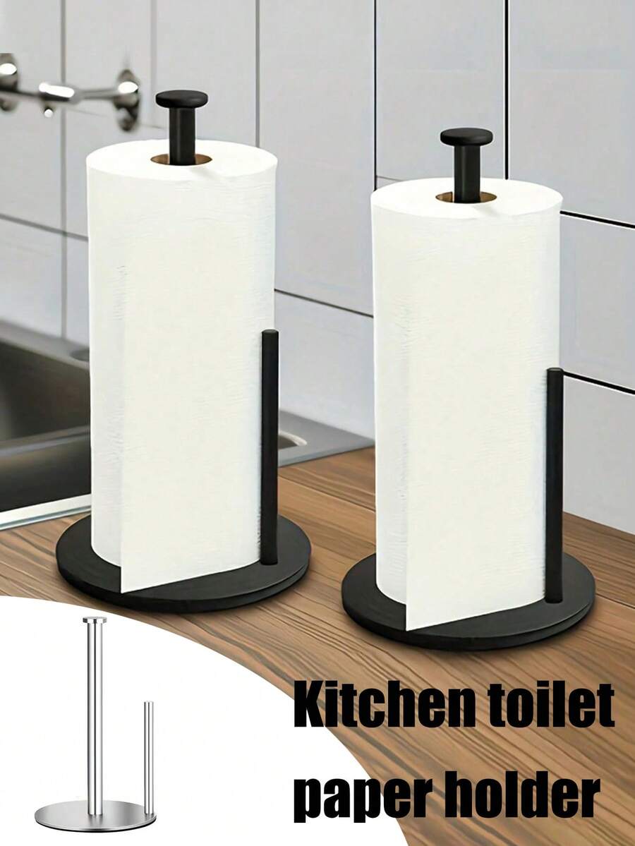 1個廚房紙巾架，檯面紙巾分配器，不鏽鋼紙巾架配加重底座，檯面收納架，省空間紙巾架，壁掛式收納，現代廚房配件，廚房用品，壁掛式分配器，廚房收納配件