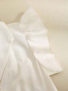 Vestido de manga abombada de longitud media, de color albaricoque, con estampado floral, cuello de solapa, botones de perlas en la cintura, diseño de línea A, elegante, dulce, encantador, versátil, para uso diario, vacaciones, viajes, citas, estilo francés, retro, primavera y verano, nueva llegada - Multicolor 5 - Ver 3