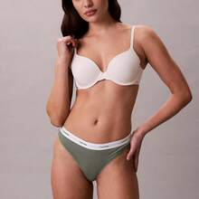 Calvin Klein Calvinklein Cotton Stretch Rib Thong Underwear  Women  Panties QD5357 - Sea Spray - 查看 3