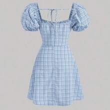 Nana's Women's Clothing Store  MOD Vestido de moda con cuello cuadrado, mangas de pétalo y estampado floral para mujer - Multicolor - Ver 3