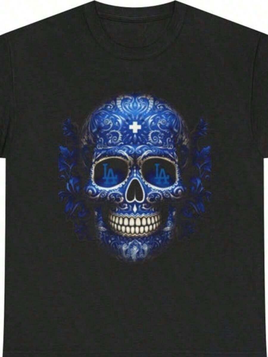 Camiseta Gráfica Retro de los Dodgers, Camiseta de Béisbol Cómoda Adecuado como regalo. playera de mujer. blusas>elegantes. boho chic,Top de mujer suave, transpirable y cómodo, ideal para primavera, verano y otoño, perfecto para vacaciones, viajes y uso diario. - Negro 3 - Ver 1