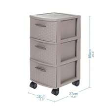 MQ Cajonera De Almacenamiento Multiusos Organizador 3 Niveles Taupe - Gris pardo - Ver 6