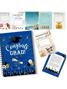1 Pc University Student Survival Gift Card Album - Spiral Bound Card Holder Notebook, Suitable For Graduation Gift, Designed With Diploma Certificate And Balloon Patterns - A - View 6
