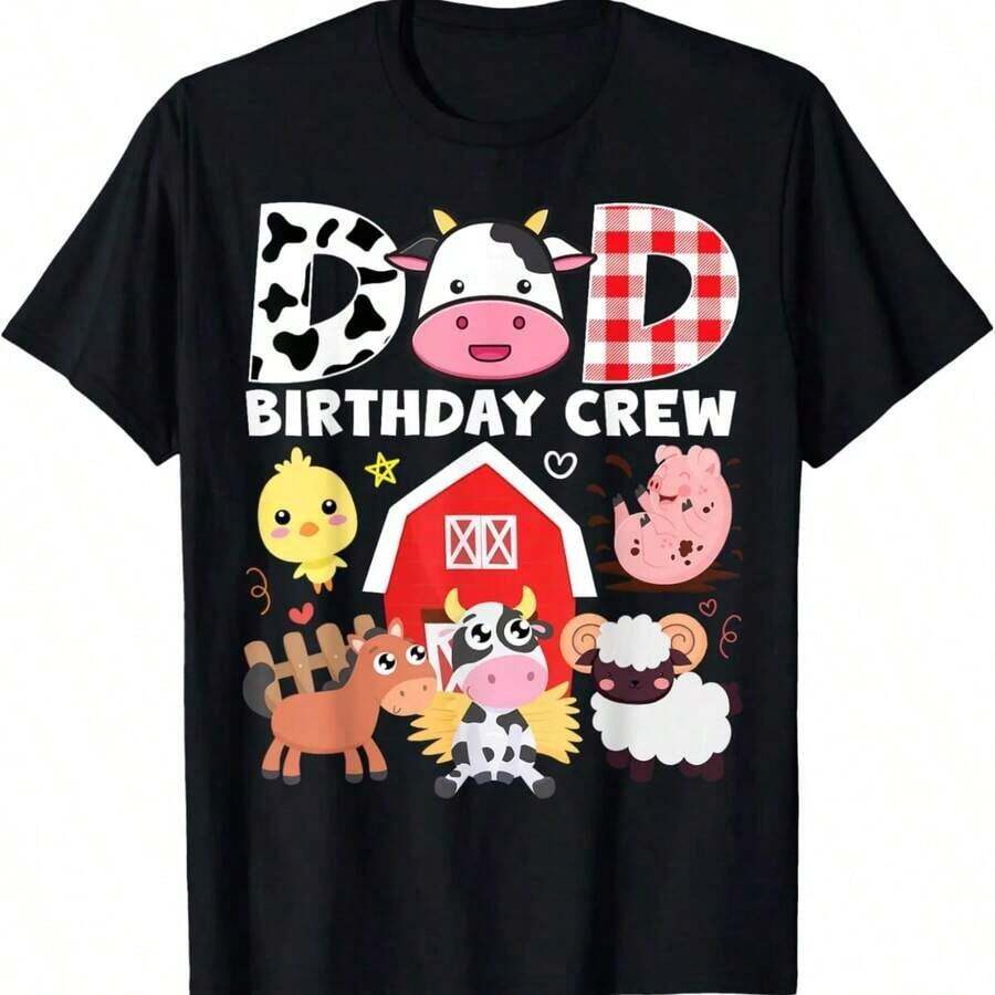 Camiseta de Cumpleaños Familiar a Juego para Niña y Niño con Diseño de Vaca - Negro - Ver 1