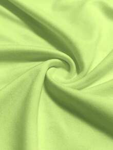 Camiseta de mujer casual de unicolor con cuello redondo y manga corta - Verde 3 - Ver 3