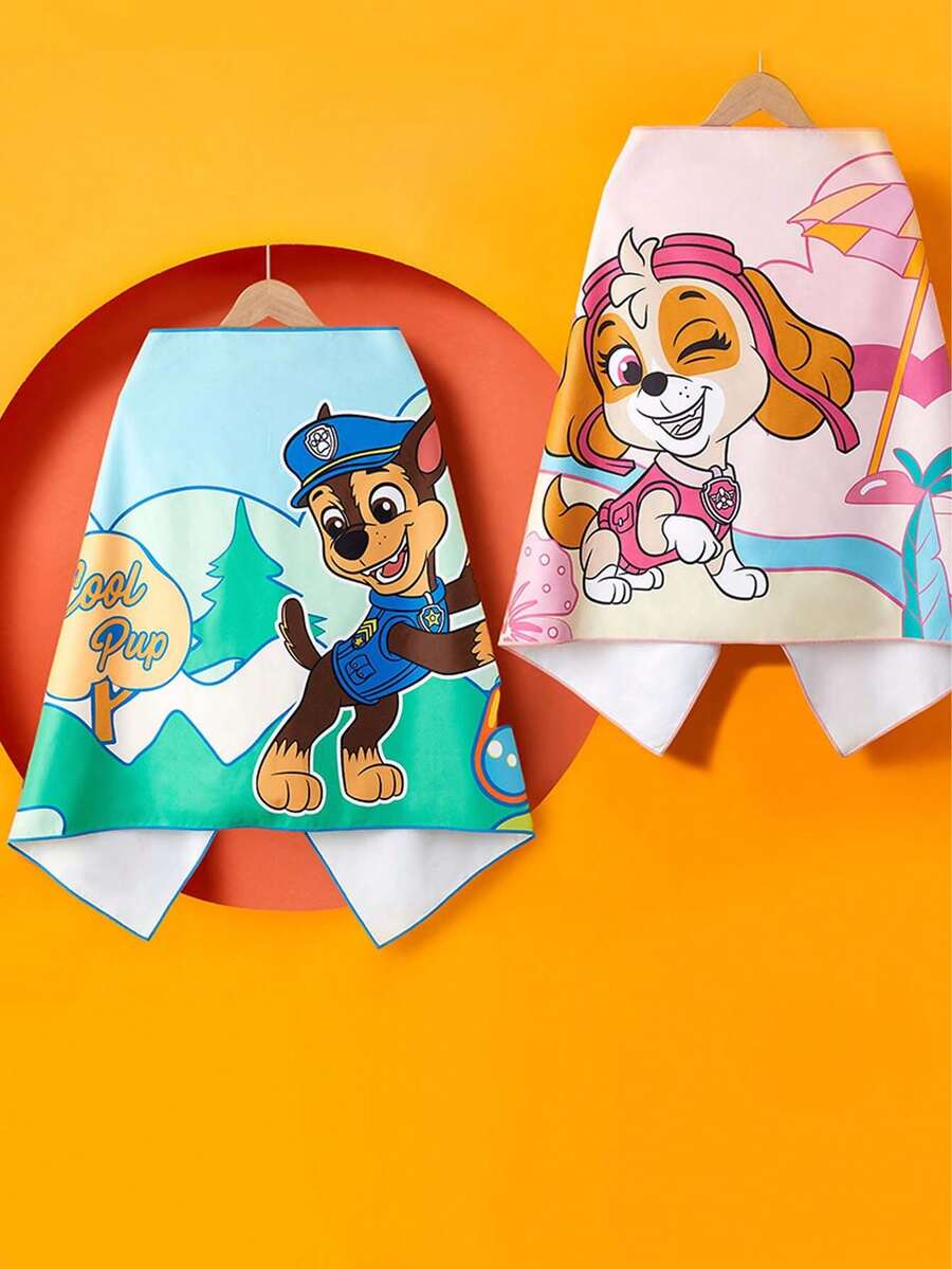 Paw Patrol 汪汪队立大功主题沙滩巾,4款印花吸水浴巾,图案包括Chase、Skye、Rubble和全员阵容,轻便速干,适用于沙滩、浴室、泳池、游泳、度假旅行、露营、徒步旅行和日常使用。 - 浴巾 - 查看 1