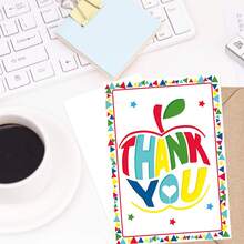 6pcs Rainbow Thank You Cards With Envelopes, Colorful Teacher Appreciation Greeting Cards Bulk, Cute Multi-Color Blank Inside Note Cards For School, Graduation, Staff, Volunteer - View 14